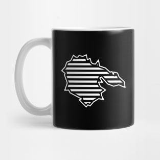 Hornby Island Silhouette in Black and White Stripes - Simple Pattern - Hornby Island Mug